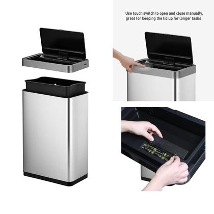 Imagem de Lixeira Automática 50 Litros Inox Com Sensor