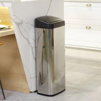 Imagem de Lixeira Automática Aço C/ Sensor 50 Litros 78x32x24cm Inox