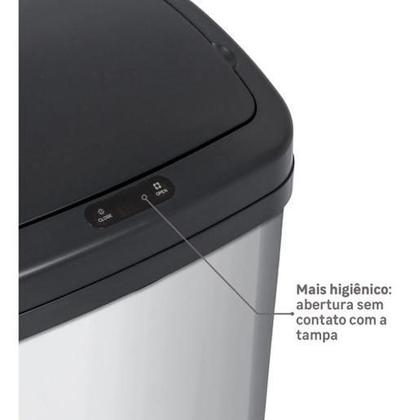 Imagem de Lixeira Automática Aço Sensor 20 Litros 38X32X24Cm - Inox