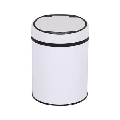 Imagem de Lixeira automatica branca grande 12 litros sensor inteligente cozinha banheiro inox cesto lixo