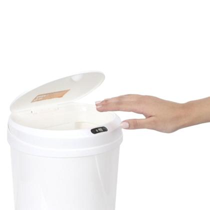 Imagem de Lixeira Automática Branca Redonda 5 Litros com Sensor