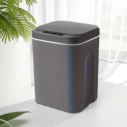 Imagem de Lixeira Automática Cesto Lixo Inteligente 12L Tampa Sensor Movimento Design Moderno Cinza