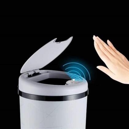 Imagem de Lixeira automatica com sensor de abertura grande a pilha para casa banheiro cozinha 