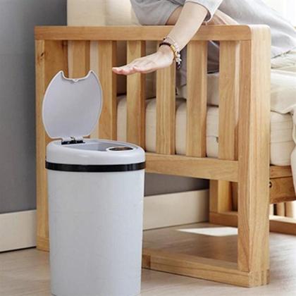 Imagem de Lixeira automatica com sensor de abertura grande a pilha para casa banheiro cozinha 