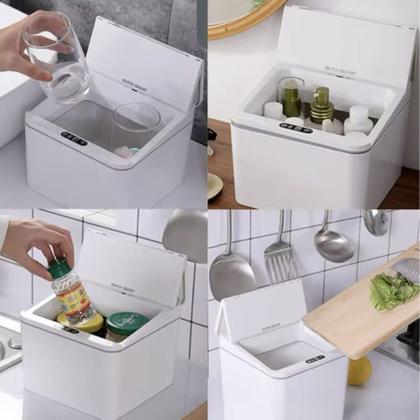 Imagem de Lixeira Automática Com Sensor Inteligente Infravermelho Pia E Sensível Ao Toque 4 Litros Moderno