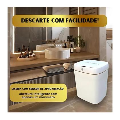 Imagem de Lixeira Automática Com Sensor Inteligente ST-377 Starmega 11 Litros Branco - ST-377