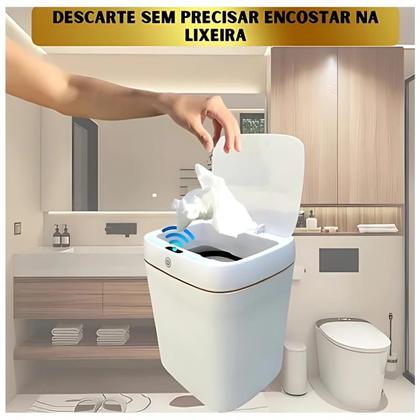 Imagem de Lixeira Automática Com Sensor Inteligente ST-377 Starmega 11 Litros Branco - ST-377