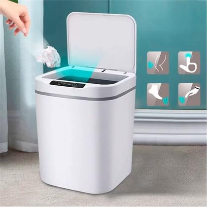 Imagem de Lixeira Automática com Sensor Recarregável Inteligente para Lixo 16L