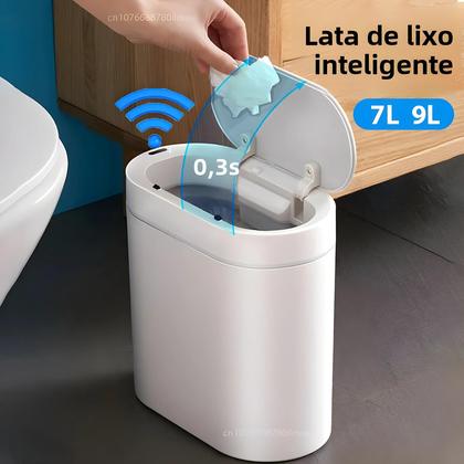 Imagem de Lixeira Automática Grande À Prova d'Água Com Sensor 7L 9L Para Cozinha, Banheiro E Escritório