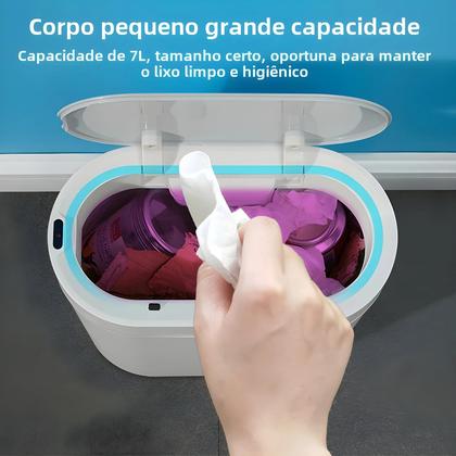 Imagem de Lixeira Automática Grande À Prova d'Água Com Sensor 7L 9L Para Cozinha, Banheiro E Escritório