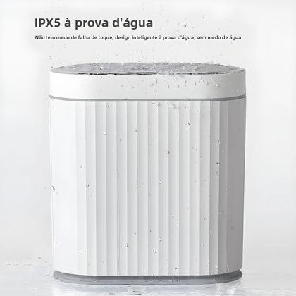 Imagem de Lixeira Automática Grande De 9L Com Sensor, Lixeira Inteligente Com Listras Romanas Para Cozinha E