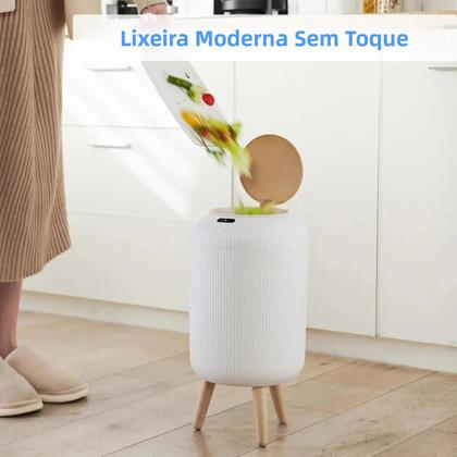 Imagem de Lixeira Automática Inteligente Pequena Com Sensor De Movimento Para Quarto, Banheiro, Cozinha E