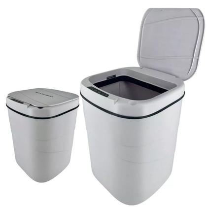 Imagem de Lixeira Automática Inteligente Sensor Aproximação 14L-Branca