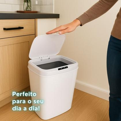Imagem de Lixeira Automática Lixeiras Inteligentes Com Sensor 16l Recarregavel