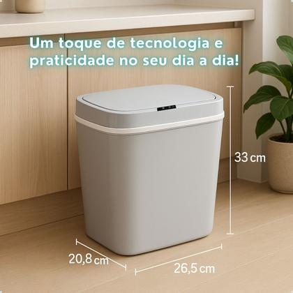 Imagem de Lixeira Automática Lixeiras Inteligentes Com Sensor 16l Recarregavel