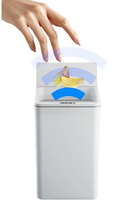 Imagem de Lixeira Automática Quadrada Recarregável Sensor Proximidade