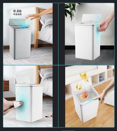 Imagem de Lixeira Automática Quadrada Recarregável Sensor Proximidade