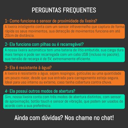 Imagem de Lixeira Automática Redonda 12 Litros com Sensor de Proximidade Recarregável Banheiro Cozinha