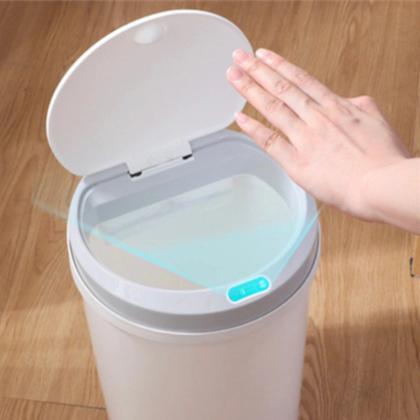 Imagem de Lixeira Automática Redonda 5 Litros com Sensor - Branca