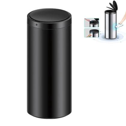 Imagem de Lixeira Automática Redonda 50l Com Sensor Prática E Moderna Preta