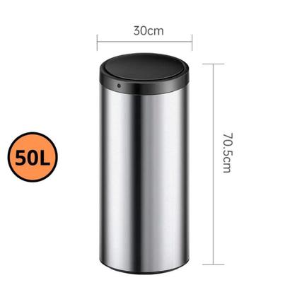 Imagem de Lixeira Automática Redonda 50l Com Sensor Prática E Moderna Preta