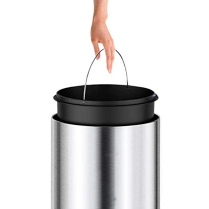 Imagem de Lixeira Automática Redonda em Aço 40 Litros com Sensor - Inox