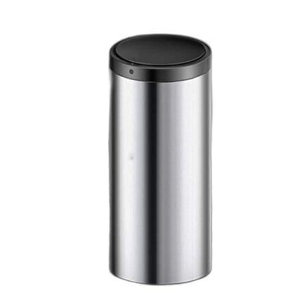 Imagem de Lixeira Automática Redonda Em Aço Inox 50 Litros Com Sensor