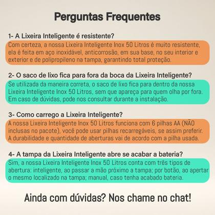 Imagem de Lixeira Automática Redonda Inox 50 Litros com Sensor de Proximidade Banheiro Cozinha Escritório