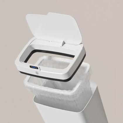 Imagem de Lixeira Automática Retangular 14 Litros com Sensor Branca