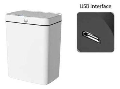 Imagem de Lixeira Automática Retangular 14 Litros com Sensor Branca