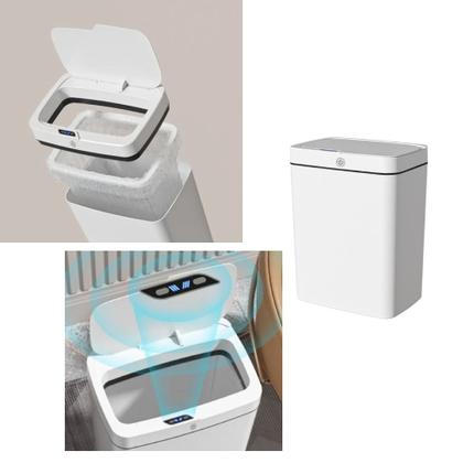 Imagem de Lixeira Automática Retangular 14 Litros com Sensor Branca