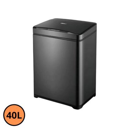 Imagem de Lixeira Automática Retangular 40 Litros com Sensor em Aço - Preta