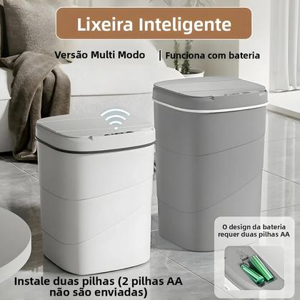 Imagem de Lixeira Automática Sem Toque Com Sensor Inteligente, Alimentada Por Bateria Para Cozinha, Banheiro E