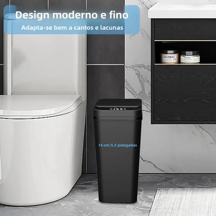 Imagem de Lixeira Automática Sem Toque Para Banheiro, Lixeira Inteligente Com Sensor De Movimento Para Quarto,
