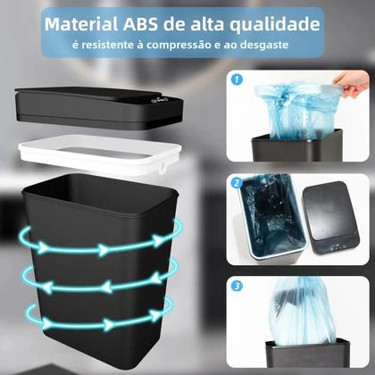 Imagem de Lixeira Automática Sem Toque Para Banheiro, Lixeira Inteligente Com Sensor De Movimento Para Quarto,