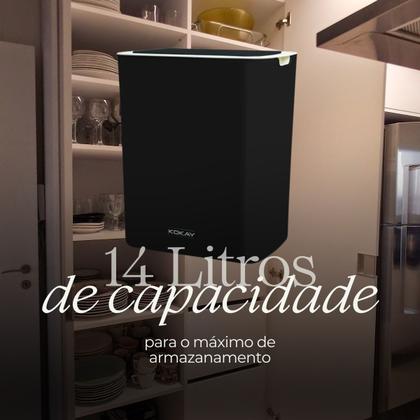 Imagem de Lixeira Automática Sensor 14L Preta Prática e Higienica 