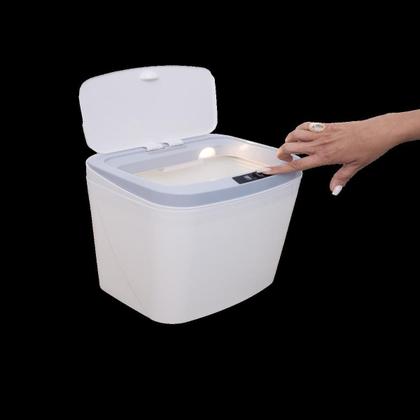 Imagem de Lixeira Automática Sensor 16L Branca 