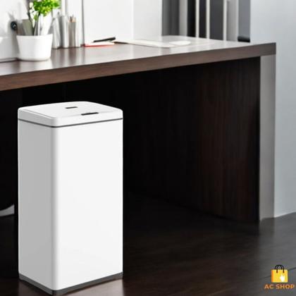 Imagem de Lixeira  Automática Sensor Inteligente de Proximação Aço Inox Retangular Grande 50L Cesto de Lixo Multiuso Casa Banheiro