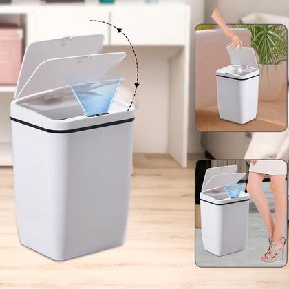 Imagem de Lixeira Automática Sensor Recarregável Usb Para Lixo 16L