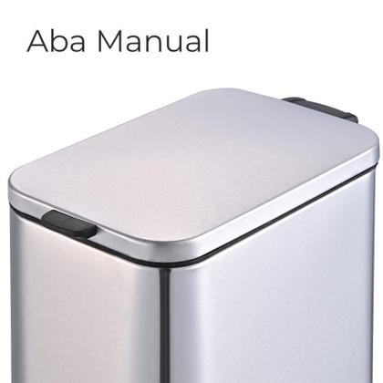 Imagem de Lixeira Banheiro E Cozinha Inox Retangular Frame 5 Litros