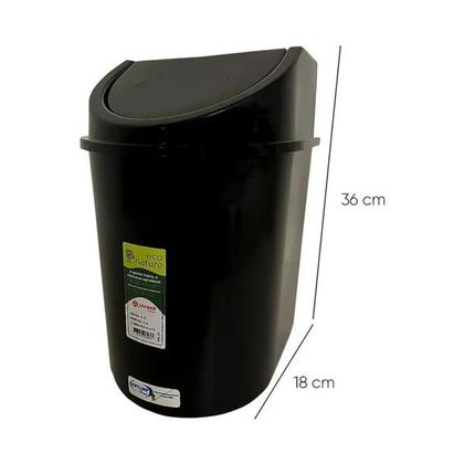 Imagem de Lixeira basculante 12 litros preta jaguar r.31154