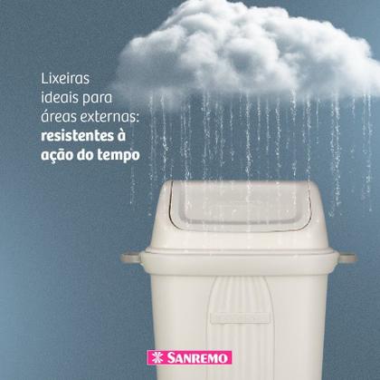 Imagem de Lixeira Basculante Grande 105 Litros Plástica Para Cozinha Área Externa Bege - 285 Sanremo