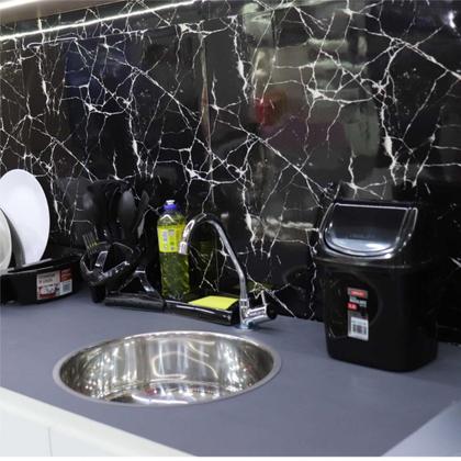 Imagem de Lixeira Basculante Retangular de Pia 3,5L Preto ou Branco Plástico Cozinha Mais Vendido