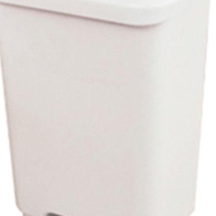 Imagem de Lixeira Branca 50 Litros com Pedal Cesto Lixo Banheiros Escritórios Cozinhas Lar Plástico