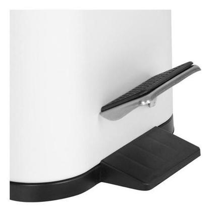 Imagem de Lixeira Branca Retangular Estreita Com Pedal 6 Litros