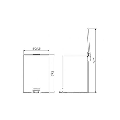 Imagem de Lixeira C/ Pedal Loop 12l Aco Inox C/ Acab. Polido (94547012) - Tramontina