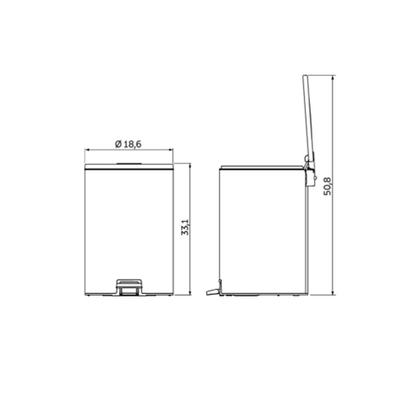 Imagem de Lixeira C/ Pedal Loop 5 L Aco Inox C/ Acab. Polido (94547005) - Tramontina