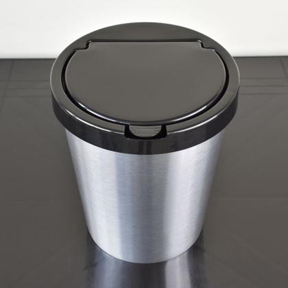 Imagem de Lixeira Cesto 10 Litros c/ Tampa Click Cor Inox Escritório