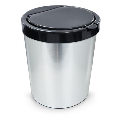 Imagem de Lixeira Cesto 10 Litros c/ Tampa Click Cor Inox Escritório