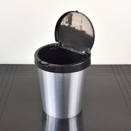 Imagem de Lixeira Cesto 10 Litros c/ Tampa Click Cor Inox Escritório